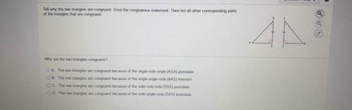 Why are the two triangles congruent?