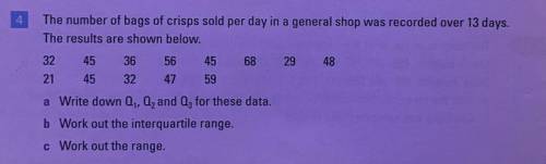 The numbers of bags of crisps sold per day in a general shop was recorded over 13 days.

The resul