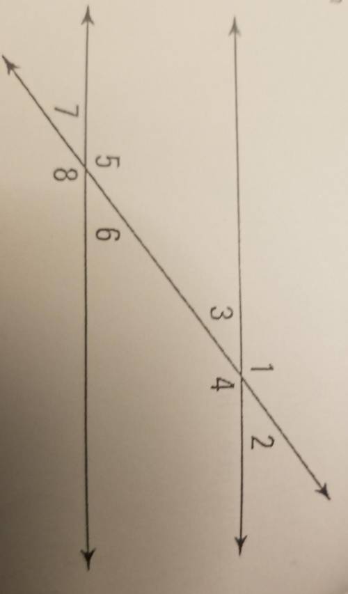 What angle pair is 2 and 6 (not congruent or supplementary)