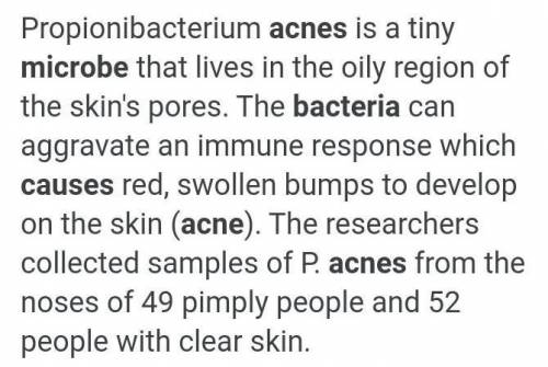 The acne causing microorganisms are please give me fast answer​
