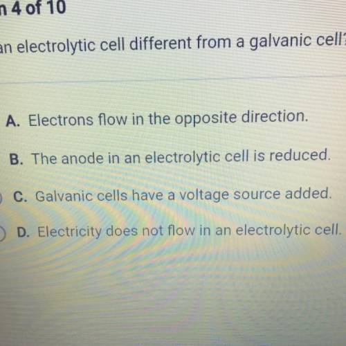 How is an electrolytic cell different from a galvanic cell?