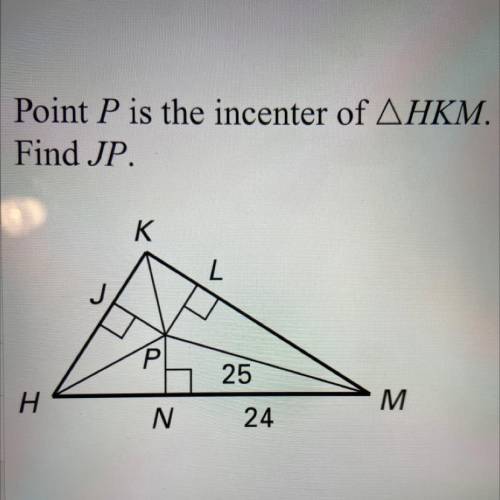 Point P is the incenter of HKM.
Find JP