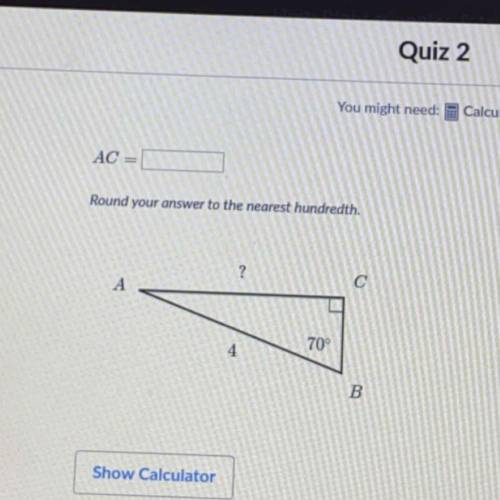 AC= round your answer to the nearest hundredth.