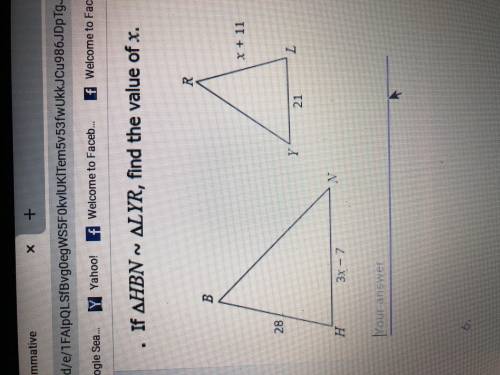 If HBN~LYR find value of x.