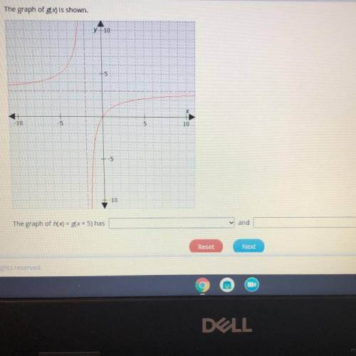 PLEASE HELP ASAP I NEED THIS GRADE!!

the graph g(x) is shown. 
the graph of h(x) = g(x+5) has ___