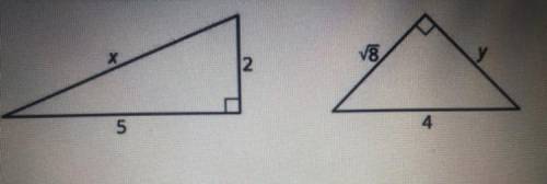 Find the unknown side lengths in these right triangles.

When is it true the Pythagorean Theorem i