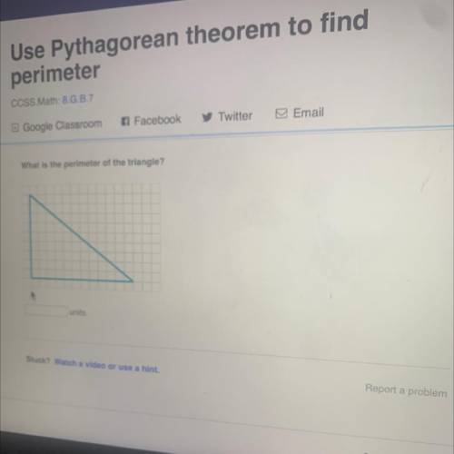 What is the perimeter of the triangle?
units