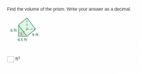 Find the volume of the prism. Write your answer as a decimal.