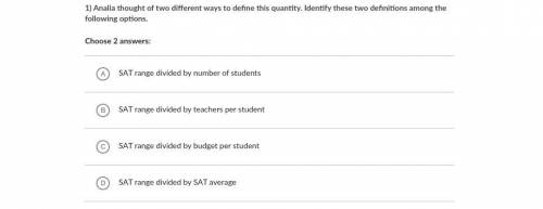 NEED HELP ASAP!!! WILL MARK BRAINLIEST

Analia wants to know which school has the lower SAT range