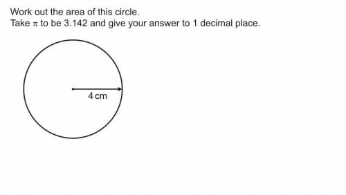 Work out the area of this circle