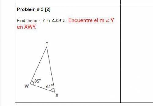 Find the m ∠ Y in XWY. i need this fast guys.