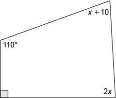 Determine the value of x.

Question 15 options:
A) 33.33°
B) 56.67°
C) 50° 
D) 45°
