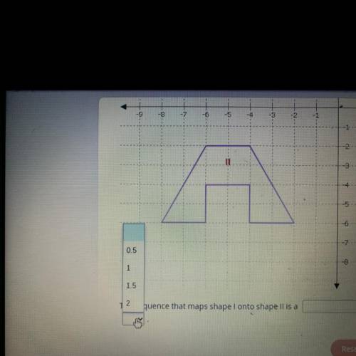 Select the correct answer from each drop-down menu.

Shape I is similar to shape II.
The sequence