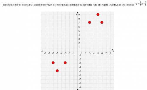 Identify the pair of points that can represent an increasing function that has a greater rate of ch