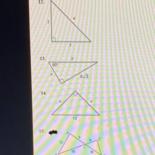 Find the value(s) of the variable(s). Write your answer(s) in simplest radical form.