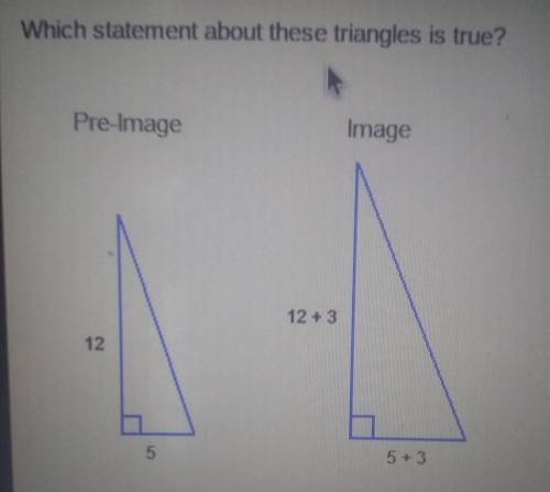 Which statement about these triangles is true?