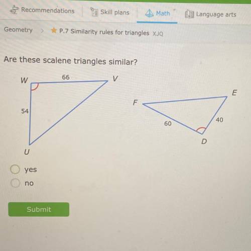 Are these scalene triangles similar?
