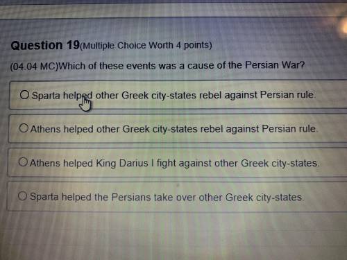 Which of these events was a cause of the Persian war