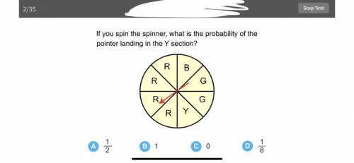 If you spin the spinner, what is the probability of the pointer landing in the y section