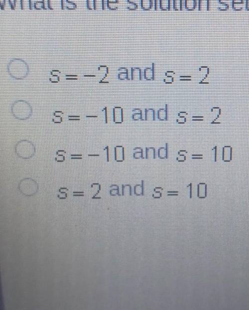 What is the solution set for |s+4|=6?