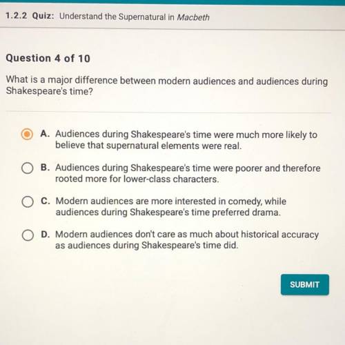 What is a major difference between modern audiences and audiences during shakespeare time