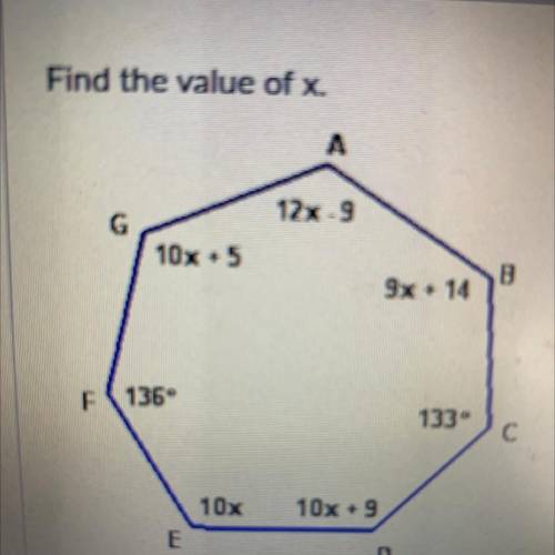 Find the value of x.
a.17
b.12
c.40
d.18
e.none are correct
