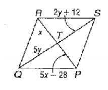 HELP PLEASE Find x and y so the quadrilateral is a parallelogram.