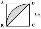 The figures below are made out of circles, semicircles, quarter circles, and a square. Find the are