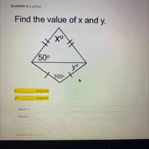 Find the value of x and y.