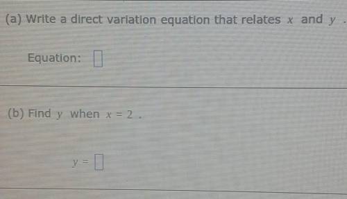 Picture is shown abovesuppose that y varies directly with x, and y=12 when x=15