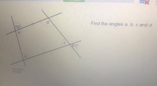 Find the angles a, b, c and d.