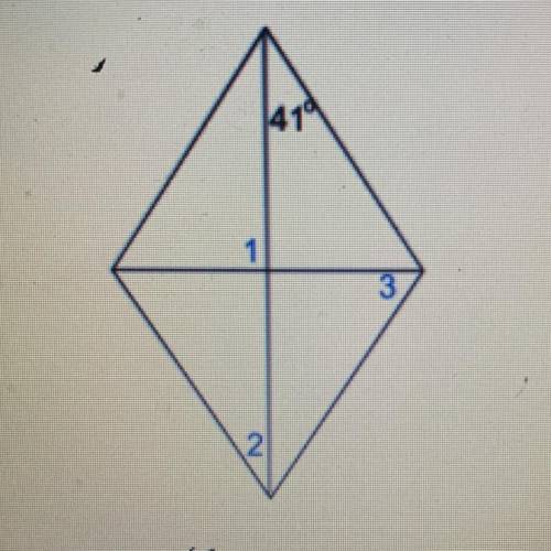 Find the missing angles in the Rhombus below.