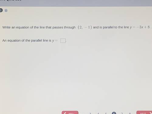 Write an equation of the line that passes through (2,-1) and is parallel to the line y=-3x+8