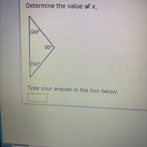 Determine the value of x.
Help me please