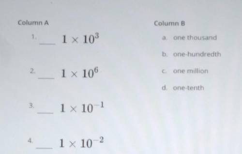 Pls help Asap. Match the scientific notation to its standard form written in words.