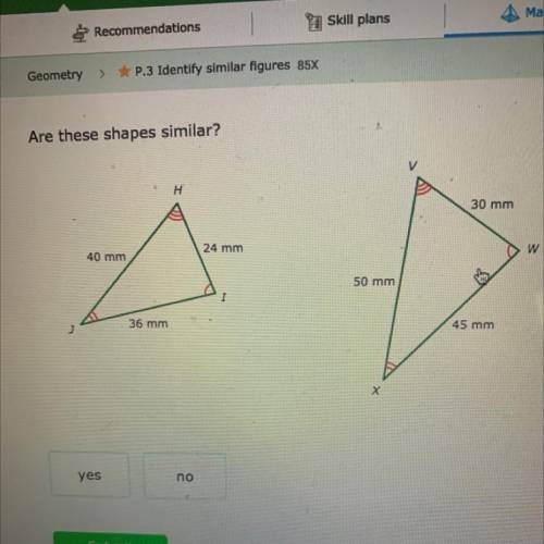 Are these triangles similar.