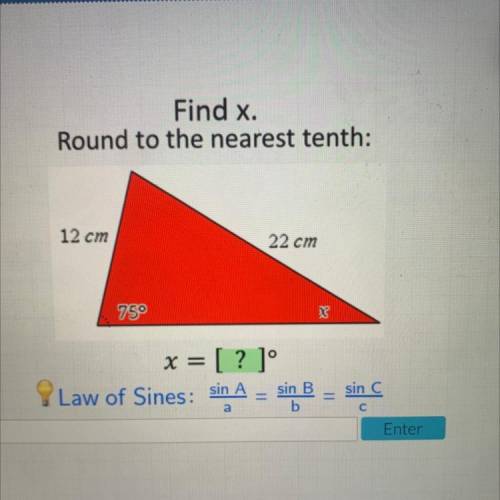 Find X. Round to the nearest tenth. x=?°