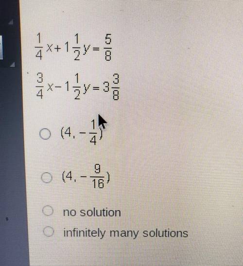 HELP IT TIMED PLZ,What is the solution to this system of equations?