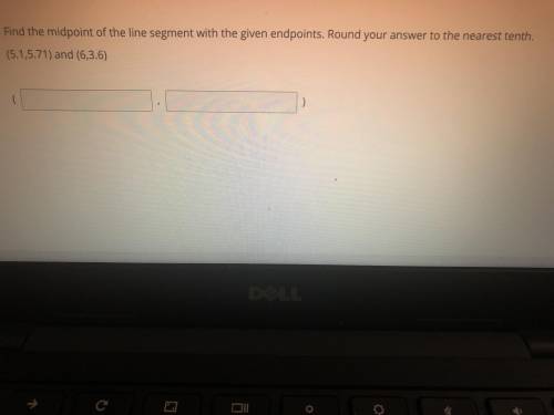 Find the midpoint of the line segment with the given endpoints. (5.1,5.71) and (6,3.6).