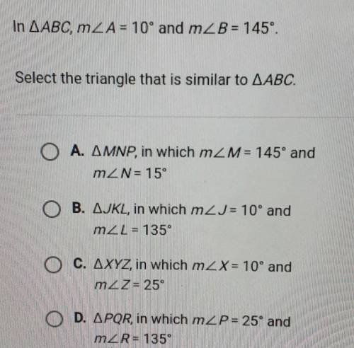 How do I know which triangles are similar to ABC?
