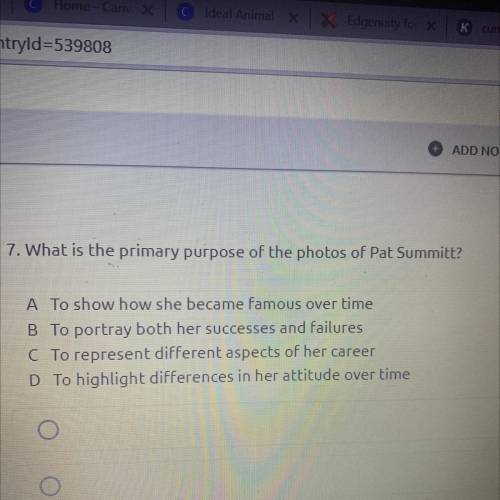Baylee Males

ADD NOTE
QUESTION GUIDE
7. What is the primary purpose of the photos of Pat Summitt?