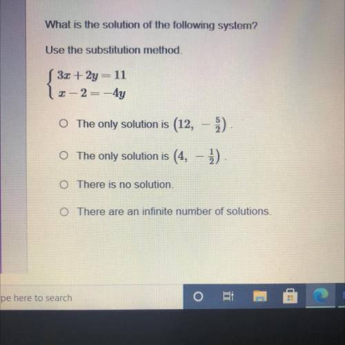 PLEASE HELP (40 points!!!)

What is the solution of the following system?
Use the
