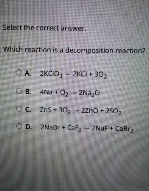 Which reaction is a decomposition reaction?
