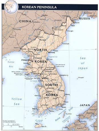 HELP

The map shows the Korean Peninsula separated i
