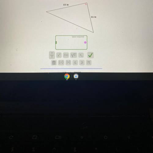 Find the length of the missing side (nearest tenth).
15 in
11 in