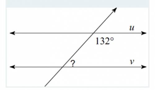 Find the measure of the indicated angle that makes lines u and v parallel