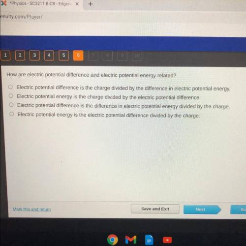 How are electric potential difference and electric potential energy related?