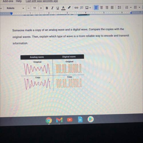 Will Mark brainliest!

Someone made a copy of an analog wave and a digital wave. Compare the copie