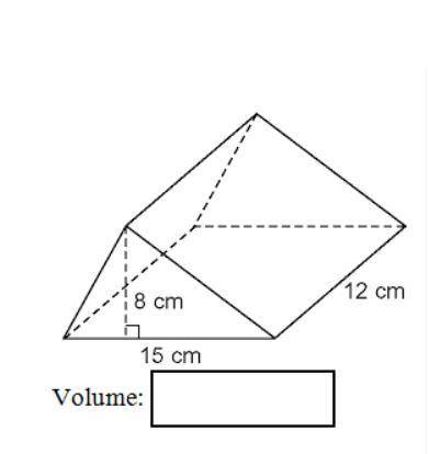 What is the Volume of the Triangular Prism?

A. 32 cm sq
B. 1440 cm sq
C. 28 cm sq
D. 720 cm sq