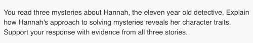 Write atleast 4 sentences about why Hannah The Young Detective solves her mysteries.